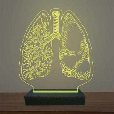 Imagem de Luminária Led 3d Pulmão Pneumologista Abajur Luxo