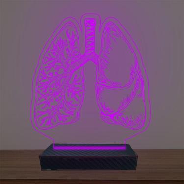 Imagem de Luminária Led 3d Pulmão Pneumologista Abajur Luxo