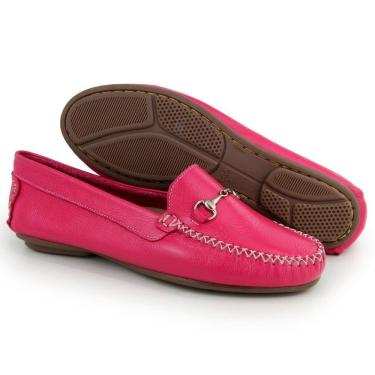 Imagem de Mocassim Feminino Couro Casual Confortável Solado Reto