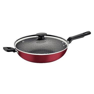 Imagem de Wok Tramontina Loreto em Alumínio com Revestimento Interno e Externo em Antiaderente Starflon Max Vermelho 28 cm 3,3 L