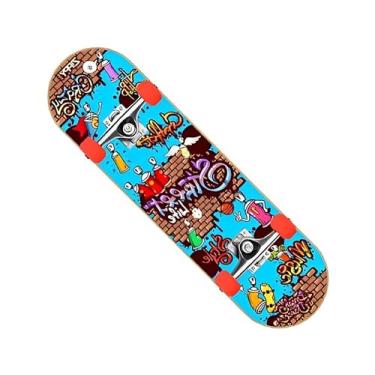 Imagem de Zippy Toys Skate Semi Profissional Juvenil Completo Shape com Lixa Estampa Grafitti 78cm Skateboard Infantil Criança Radical