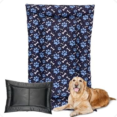 Imagem de Colchonete Colchão Grande Pet Cachorro e Gato Impermeável 120x70cm (Marinho Azul)