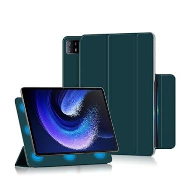 Imagem de Tábua PC Capa Compatível com Huawei Xiaomi Pad 6 Max 14 Case 14inch 2023 Release Case Magnetic Case Slim Tablet Cover, Fecho Magnético Slim TPU Back Smart Cover com Auto Wake/Sleep (Size : Green)