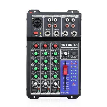 Imagem de Mesa De Som 3 canais, Profissional Portátil Mixer Bluetooth Automotivo C/Equalizador 4 Bandas