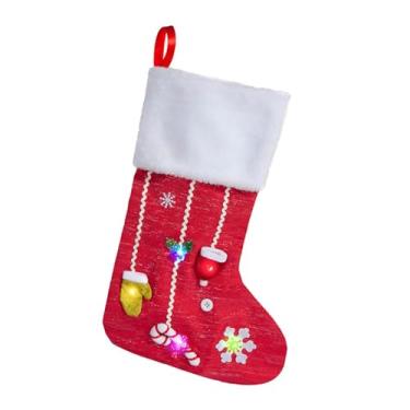 Imagem de Meia de Natal de LED tradicional festiva casa lareiras de árvore de Natal pendurado ornamento meias de LED meia de Natal festiva meia de LED meia de Natal