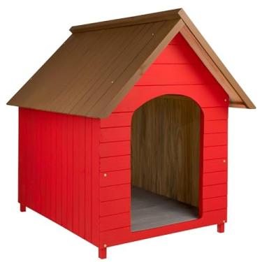 Imagem de Casa Casinha De Cachorro em Madeira Pintada Gigante N6 (Vermelha)