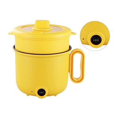 Imagem de Fogão Elétrico, Panela Elétrica de Parede Interna Revestida 1,5 L Multifuncional para Dormitório (Camada Dupla Amarela)