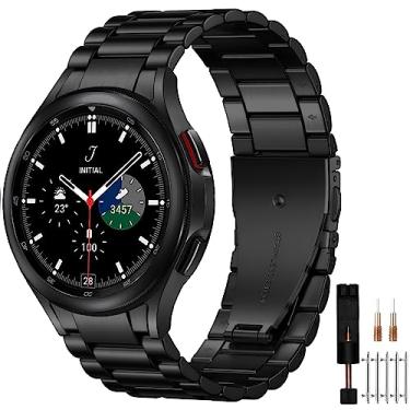 Imagem de Lenrao Pulseiras de relógio clássicas Breitling compatíveis com Galaxy Watch 6 (43/47 mm), Samsung Galaxy Watch 4/5 (42/46 mm) - aço inoxidável sólido