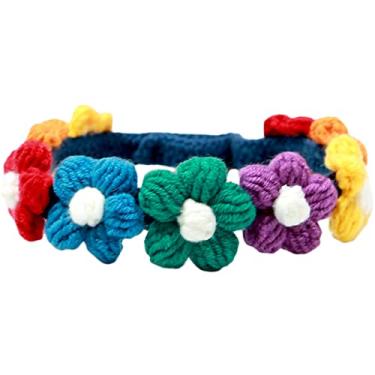 Imagem de Coleiras Para Gatos Tricotadas À Mão Com Padrão De Flores Coleiras Para Gatos Ajustáveis ​​coleiras Personalizadas Para Gatos Suprimentos Para Gatos,M,S 30-40CM