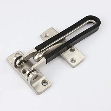 Imagem de TOGU Trava de barra giratória para porta de segurança engrossada trava de porta de cadeado à prova de roubo para casa, apartamento, hotel, dormitório, evita entrada não autorizada, níquel escovado