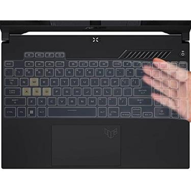 Imagem de Capa de Teclado CaseBuy para ASUS TUF Gaming F15 FX507ZM, A15, F17, Dash 15 e A17 - Silicone Preto Liso Resistente à Água e Poeira - Tamanho 50.7 x 1.5 cm