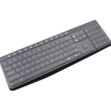 Imagem de Capa de teclado para teclado sem fio Logitech K235 MK235 e K375S, compatível com o teclado Logitech MK235 K375S - transparente