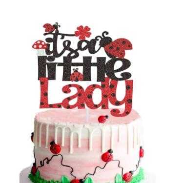 Imagem de Little Lady Ladybug Cake Topper,Little Girl Cake Decoration,Garden Theme Baby Shower Gender Reveal Party Decoration Supplies