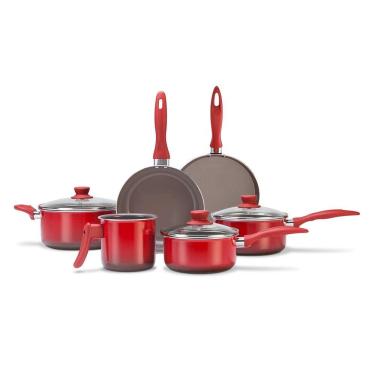 Imagem de Jogo de Panelas Ceramic Life Easy Slim 6 Peças Vermelho