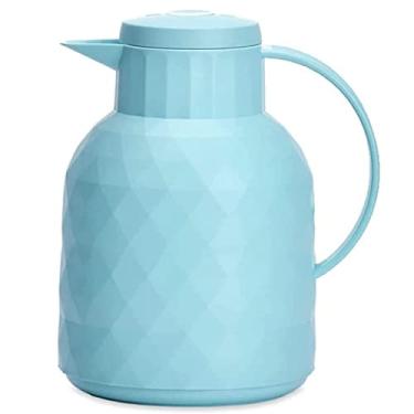 Imagem de Garrafa térmica a vácuo de vidro de parede dupla, garrafa térmica de água quente, bule de chá, café, garrafas térmicas para escritório doméstico, azul