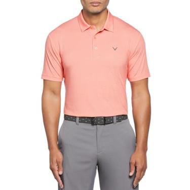 Imagem de Callaway Camisa polo masculina de golfe de manga curta, Coral vivo, M