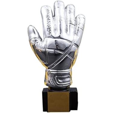 Imagem de Troféu de futebol, luva dourada, troféu de goleiro, série esportiva, troféu de honra, composição e gravação grátis, prata, 26 * 13.5 * 6.5cm