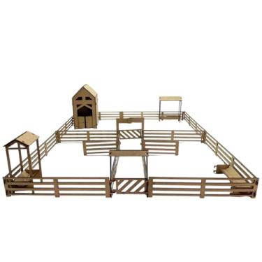 Imagem de Genérico Mini Fazendinha com Cerquinha e Estábulos em MDF 55,3cm x 67cm para Crianças