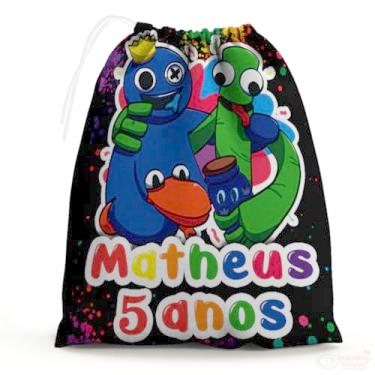 Imagem de Sacolinhas Surpresa Personalizada Tecido Rainbow Friends (Sacolinhas 15x20, Unidades, 40)