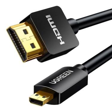 Imagem de Cabo Vídeo Micro HDMI para HDMI Macho 3M Preto Alta Definição Conexão Estável Streaming HD Performance Imagem Superior Para Câmeras Tablets Projetores