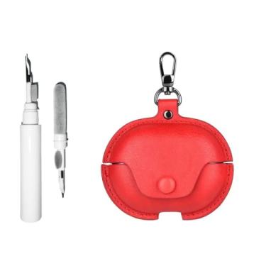 Imagem de [3 em 1] Capa TSVSXS compatível com Samsung Galaxy Buds3 Pro/Galaxy Buds3 (2024) com kit de limpeza e chaveiro, capa protetora de couro PU à prova de choque para Galaxy Buds 3 Pro