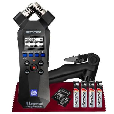 Imagem de Zoom H1essential Gravador estéreo prático – Gravador de áudio portátil H1 Essential (H1E), flutuante de 32 bits, microfone USB e X/Y, SD de 64 GB, tripé + pilhas AAA ideais para músicos, vloggers,