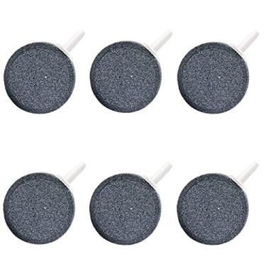 Imagem de DeKago Disco de pedra de ar para aquário – difusor de bolhas de 4 cm, pedra borbulhadora de aquário, pedras de ar de tanque de peixes, borbulhador de pedra de ar, acessórios de bomba de ar de aquário,