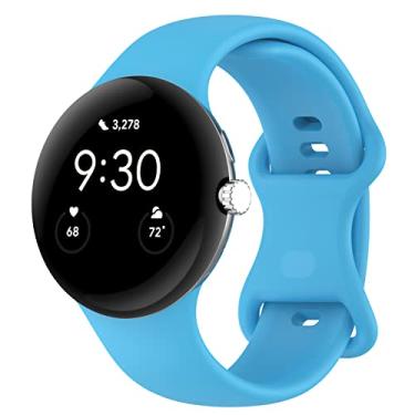 Imagem de Eiavike Pulseira compatível com Google Pixel Watch 3 de 41 mm/Pixel Watch 2/1, de silicone macio, pulseira de substituição para relógio inteligente Google Pixel Watch acessórios