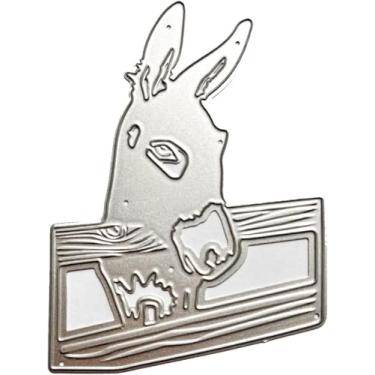Imagem de Corte de cabeça de burro para fazer cartões, moldes de corte de metal para cercas, parabéns, corte, aniversário, estampagem, estêncil, modelo para decoração de scrap-booking, cartão de bênção de
