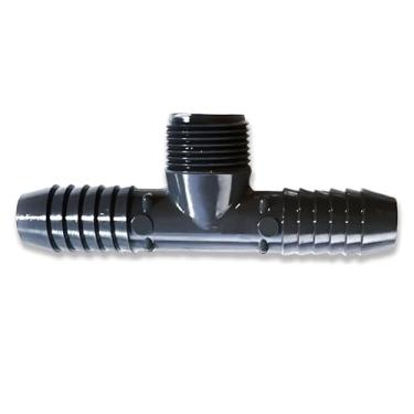 Imagem de Encaixe de T Farpado de PVC - Encaixe de farpa de T de PVC 3/4 de polegada x 3/4 MNPT - Encaixes de farpa de mangueira para mangueira de tubulação de linha de água - Encaixe de T de mangueira farpada SCH 40 - Encaixe de T de PVC farpado