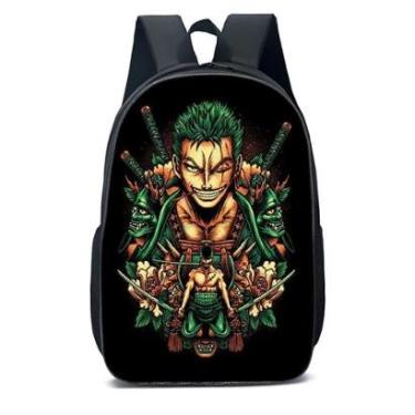 Imagem de MOCHILA ESCOLA INFANTIL JUVENIL ANIME ZORO COM SUAS ESPADAS-Unissex
