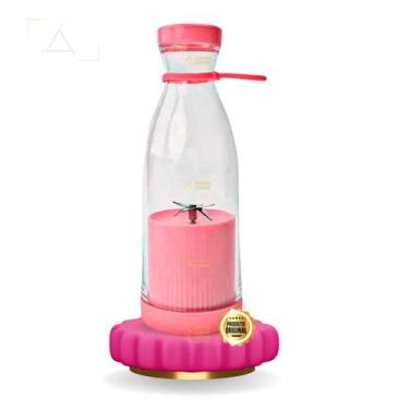 Imagem de Garrafa Mini Juice Mixer Suco Liquidificador Portátil Rosa - Turbo Jui