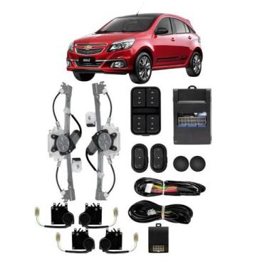 Imagem de Kit Vidro Eletrico Agile Portas Traseira 2015 2016 + Trava - Sp. Repos