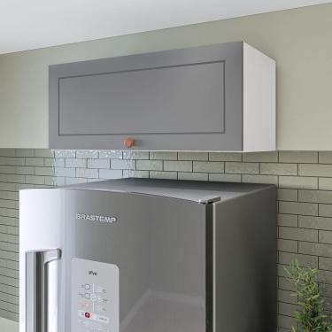 Imagem de Armário Aéreo 1 Porta Basculante Pérola Yescasa Branco / Cinza