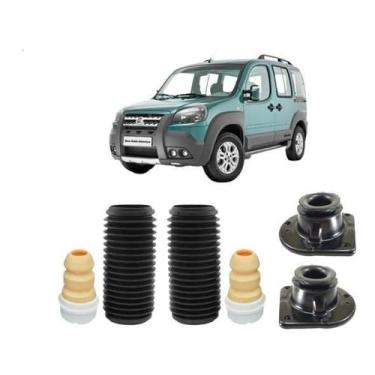 Imagem de Par Kit Coxim Batente Coifa Dianteiro Doblo 2006 2007 2008 - Qualykits