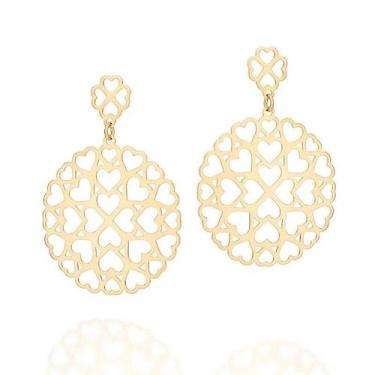 Imagem de Brincos banhado ouro 3x 24k 18k e 22k femininos grandes maxi redondo c