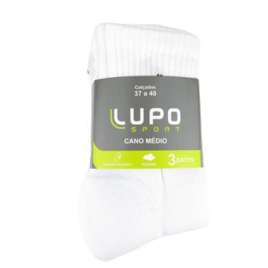 Imagem de Meia lupo sport kit c/3 (37 ao 40) 3245           , Branco, UN