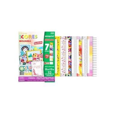 Imagem de Papel EcoCores Moldura Estampada 120g Pintura, Arte 32Folhas - Novarin