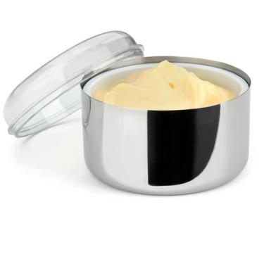 Imagem de Manteigueira Inox Multiuso Porta Margarina Condimentos Tempero Patês F