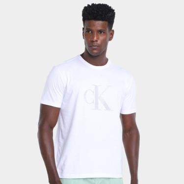 Imagem de Camiseta Calvin Klein Gel Masculina, Branco, G