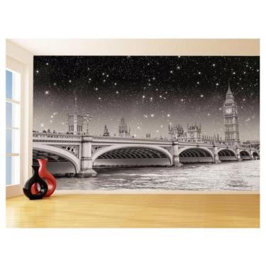 Imagem de Papel De Parede 3D Cidade Londres Ponte Relógio 3,5M Ncd255 - Você Dec