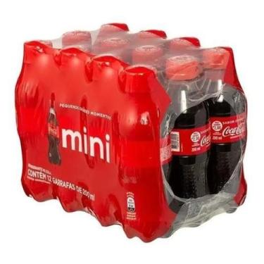 Imagem de Coca-Cola Refrigerante Mini Garrafinha Kit C/12 Uni 200Ml