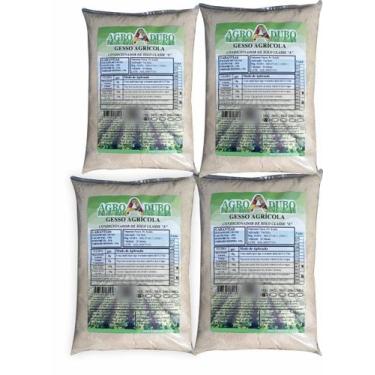 Imagem de Fertilizante Gesso Agricola Pacote 4Kg Sulfato Calcio Adubo - AGROADUB
