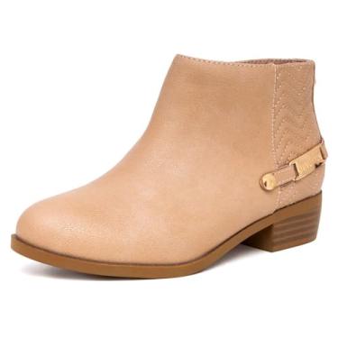 Imagem de Nautica Bota de cano curto infantil para meninas com fivela lateral e z per, bota de vestido (pequena/crian a grande), Blush, 13 Little Kid