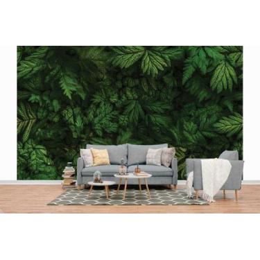 Imagem de Papel de Parede 3D Painel 4M Folhas Verdes Pinheiro Vivo Folhagem Auto
