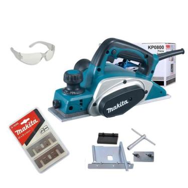 Imagem de Plaina Elétrica 3.1/4 620W Makita Kp0800 82Mm + Itens 110V
