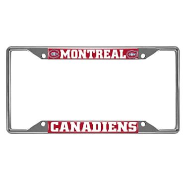 Imagem de FANMATS Moldura para placa de licença de metal cromado Montreal Canadiens 17031, cores do time, 15,8 x 31,1 cm