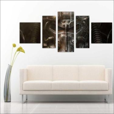 Imagem de Quadro Decorativo Game Fallout Mosaico 5 Peças Salas Quartos TT1 - Vit