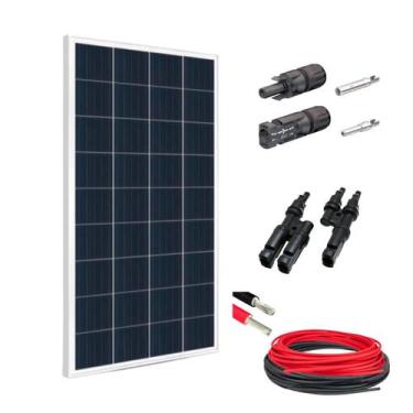 Imagem de Kit Painel Placa Energia Solar 155w Cabos e Conectores MC4 - Resun