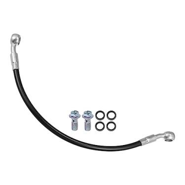Imagem de X AUTOHAUX Mangueira de freio para motocicleta, linha de freio hidráulica, mangueira de óleo, encaixe de tubulação para quadriciclo, motocicleta, motocross, corrida, 30 cm, preto, 1 conjunto